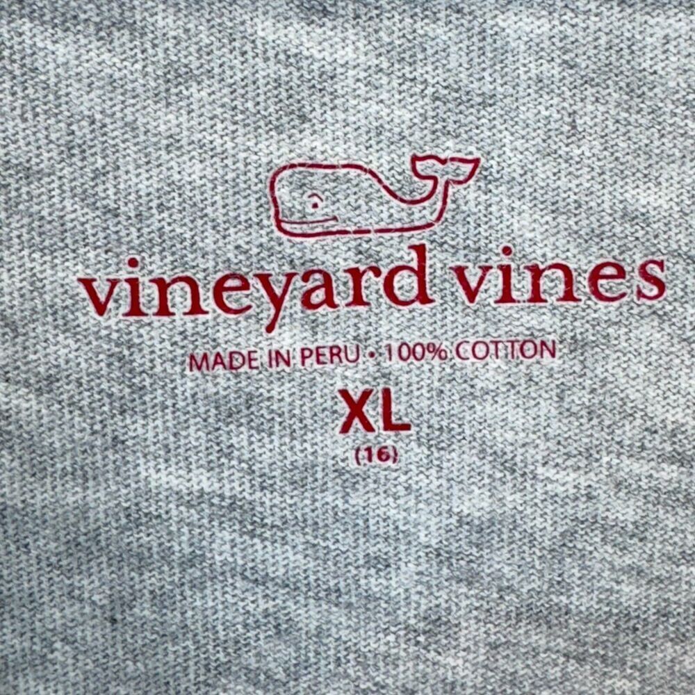Vineyard Vines T-Shirt Girl XL 16 Gray Long Sleeve 100% Cotton Merry Christmas - Picture 4 of 8